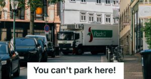 Old Lady Blocks Delivery, Driver Drops Desk in “Drive” Mode
