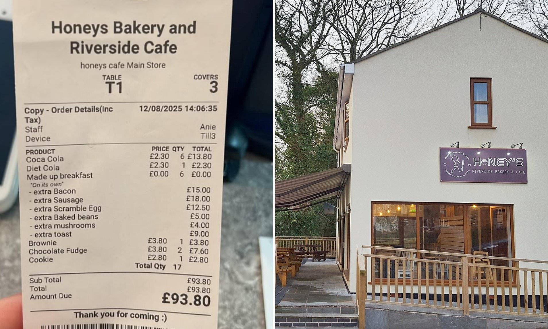 Riverside Cafe Diners Sprint Away After £100 Fry-Up Feast