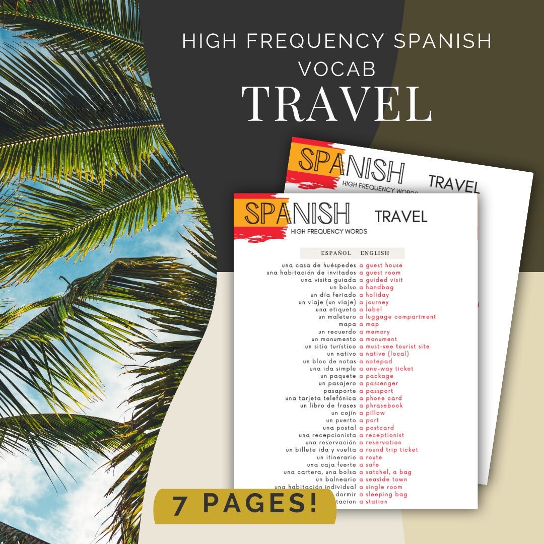 [IMAGE: Spanish travel vocabulary for travelers in the United States]
