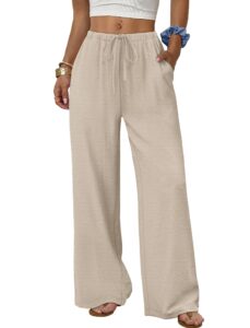 Sampeel Linen Pants Women: Wide Leg Flowy Palazzo Style