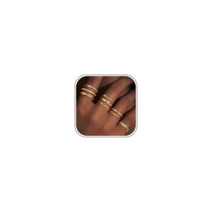 Stackable Rings for Women: Dainty Adjustable Open Ring Set for Everyday Wear