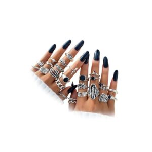 Vintage Silver Knuckle Rings Set – A Boho Chic Delight – IFKM – 