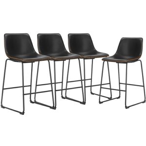 DUMOS 26 Inch Counter Height Bar Stools Set of 4 with Back and Metal Leg Reviews