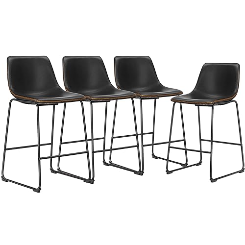 DUMOS 26 Inch Counter Height Bar Stools Set of 4 with Back and Metal Leg Reviews