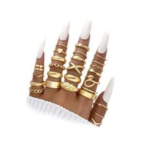 25-Piece Gold Knuckle Rings Set for Women | Affordable Fashion on Amazon