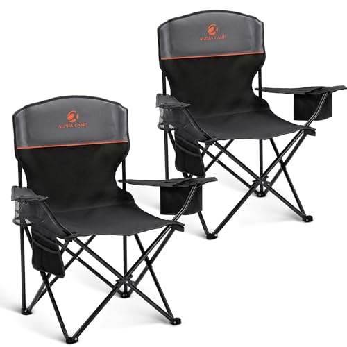 ALPHA CAMP Camping Chairs 350LBS Capacity | Comfortable Outdoor Chair