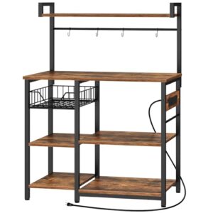 HOOBRO Bakers Rack with Power Outlet | Coffee Bar & Microwave Stand | Amazon UK