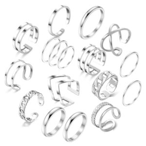 PINCHUAN 15/17 PCS Silver Knuckle Rings Set for Women – Affordable Fashion Accessories