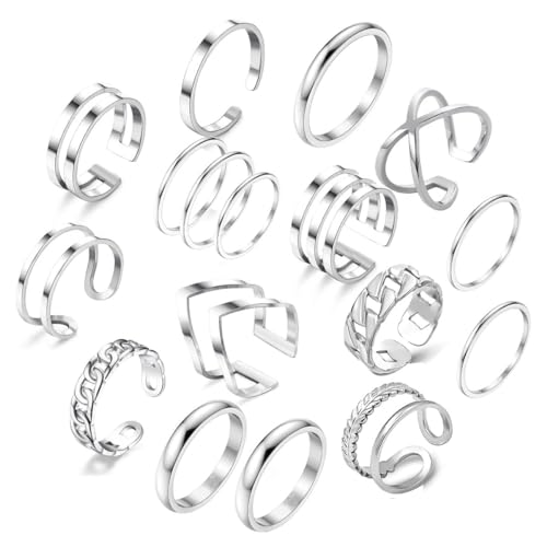 PINCHUAN 15/17 PCS Silver Knuckle Rings Set for Women – Affordable Fashion Accessories PINCHUAN 15/17 PCS Silver Knuckle Rings Set for Women – Affordable Fashion Accessories
