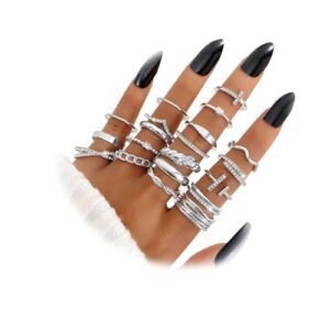 KISS WIFE Gold Silver Black Kunckle Rings Set for Women – Stackable Finger Rings KISS WIFE Gold Silver Black Kunckle Rings Set for Women – Stackable Finger Rings