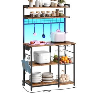 HOOBRO Bakers Rack with Power Outlet Review | Kitchen Storage Solution