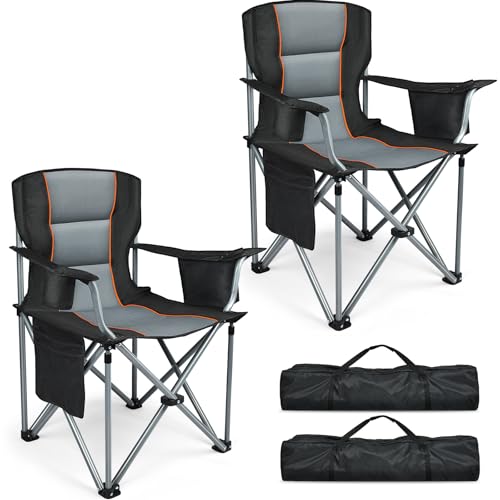 Camping Chairs 2 Pack Heavy Duty Outdoor Folding Chairs