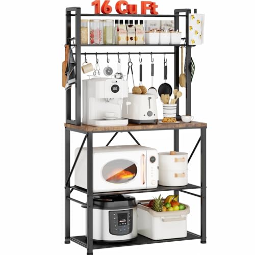 YASONIC Coffee Bar, 25.6 Inch Microwave Stand with Storage – £51.64