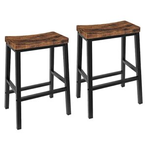 HOOBRO Bar Stools 23.6 Inch Saddle Stools with Footrests