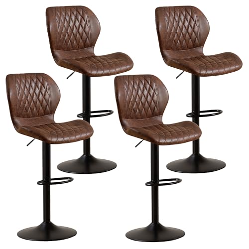 HOMYKA Bar Stools Set of 4 | Adjustable Counter Height Barstools