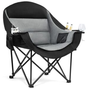 Oversized Camping Chairs for Adults – Heavy Duty Padded Outdoor Folding Lawn Chair