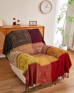 AIVIA Boho Throw Blanket – Colorful Chenille Jacquard Blankets AIVIA Boho Throw Blanket – Colorful Chenille Jacquard Blankets
