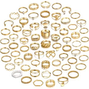 YEEZII 68 Pcs Gold Knuckle Rings Set for Women – Affordable and Stylish
