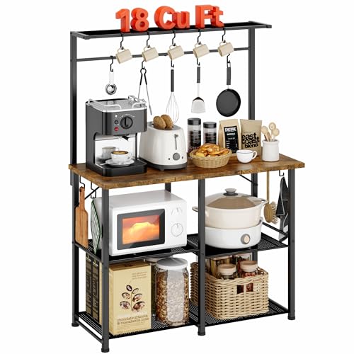 YASONIC Coffee Bar with Storage, Microwave Stand – Kitchen Essentials