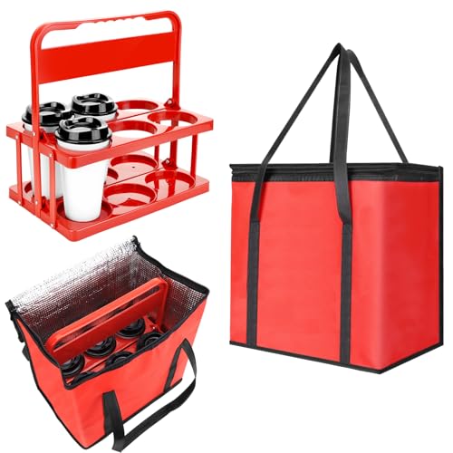 LEIFEOSH Reusable 6 Cup Drink Carrier with Handle – Insulated Food Bag LEIFEOSH Reusable 6 Cup Drink Carrier with Handle – Insulated Food Bag
