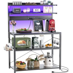 Aheaplus Bakers Rack | Kitchen Essentials Must-Have | Black