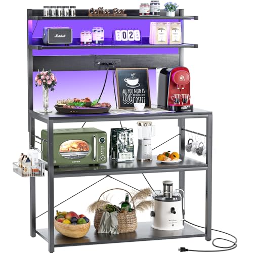 Aheaplus Bakers Rack | Kitchen Essentials Must-Have | Black