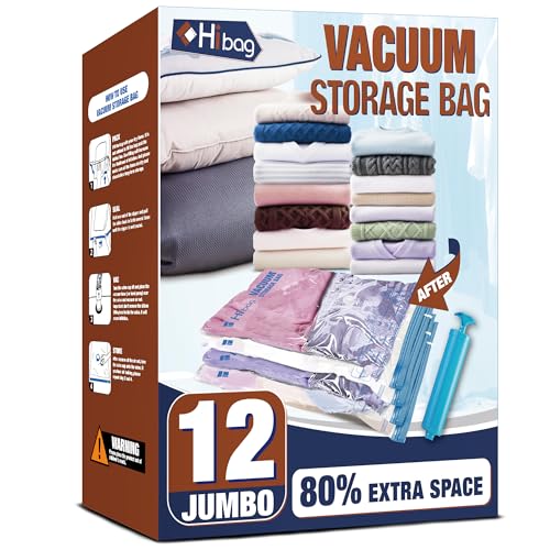 HIBAG Vacuum Storage Bags Review: 12 Jumbo Space Bags for Clothes