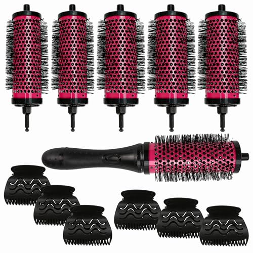 Detachable Round Hair Brush Set: 6 Barrels for Perfect Blowouts